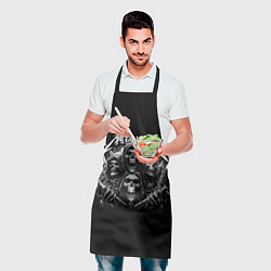 Фартук кулинарный Metallica - four skulls, цвет: 3D-принт — фото 2