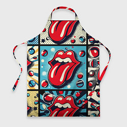 Фартук кулинарный Rolling Stones logo - pop art, цвет: 3D-принт