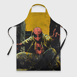 Фартук кулинарный Человек-паук желто-черный стиль, цвет: 3D-принт