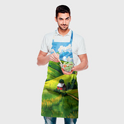 Фартук кулинарный Русская деревенька, цвет: 3D-принт — фото 2