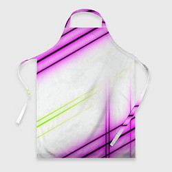 Фартук кулинарный Green white pink line, цвет: 3D-принт