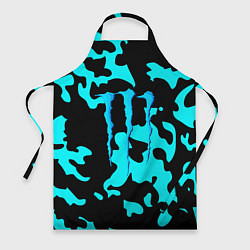 Фартук кулинарный Monster energy камуфляж голубой, цвет: 3D-принт