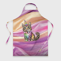 Фартук кулинарный Котенок в костюме единорога, цвет: 3D-принт