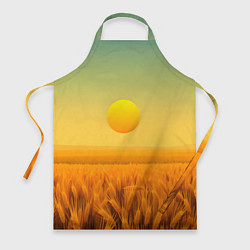 Фартук кулинарный Закат над пшеничным полем, цвет: 3D-принт