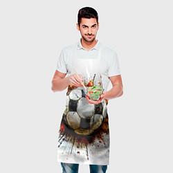 Фартук кулинарный Футбольный мяч на белом, цвет: 3D-принт — фото 2