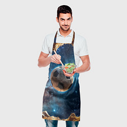Фартук кулинарный Футбольный мяч в космосе, цвет: 3D-принт — фото 2