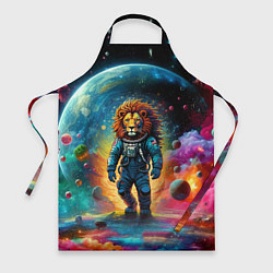 Фартук Лев бравый космонавт - неоновый космос