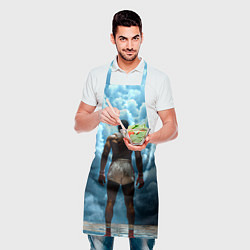 Фартук кулинарный Мухаммед Али в синем дыму, цвет: 3D-принт — фото 2