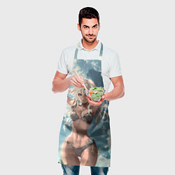 Фартук кулинарный Милая блондинка на природе, цвет: 3D-принт — фото 2