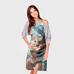 Фартук кулинарный Милая блондинка на природе, цвет: 3D-принт — фото 2