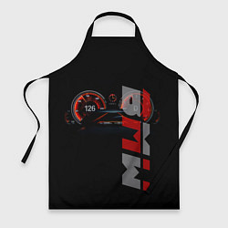 Фартук кулинарный BMW спидометр и надпись, цвет: 3D-принт