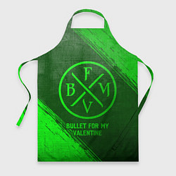 Фартук кулинарный Bullet For My Valentine - green gradient, цвет: 3D-принт