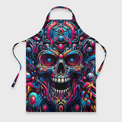 Фартук кулинарный Colorful cyber skull - pattern, цвет: 3D-принт