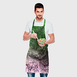 Фартук кулинарный Абстракция - green pink gradient in black web, цвет: 3D-принт — фото 2