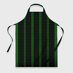 Фартук Color black cage green stripes