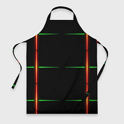 Фартук кулинарный Color black green orange stripes, цвет: 3D-принт