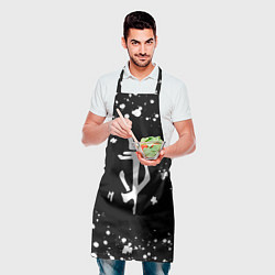 Фартук кулинарный Doom брызги белых красок, цвет: 3D-принт — фото 2