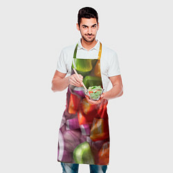 Фартук кулинарный Микс из овощей - текстура, цвет: 3D-принт — фото 2