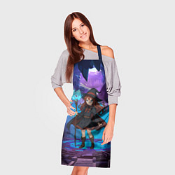 Фартук кулинарный Аниме девочка маг с волшебных посохом, цвет: 3D-принт — фото 2