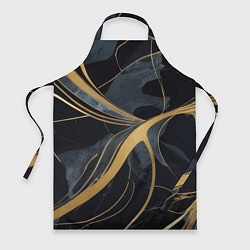 Фартук кулинарный Мраморный узор с золотыми полосками, цвет: 3D-принт