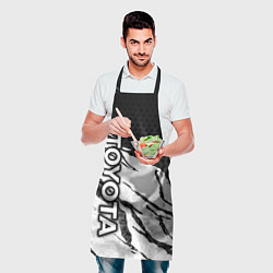 Фартук кулинарный Toyota - черный и белый, цвет: 3D-принт — фото 2