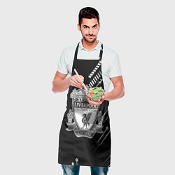 Фартук кулинарный Liverpool геометрия черно белая, цвет: 3D-принт — фото 2