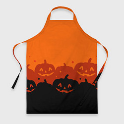 Фартук кулинарный Хэллоуин счастливые тыквы, цвет: 3D-принт