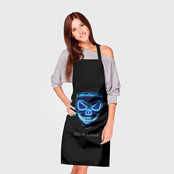 Фартук кулинарный Neon skull cocktail, цвет: 3D-принт — фото 2