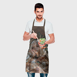 Фартук кулинарный Беловолосая королева эльфов на троне, цвет: 3D-принт — фото 2