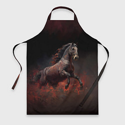 Фартук кулинарный Лошадь выпрыгивает из тумана, цвет: 3D-принт