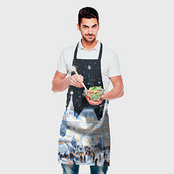 Фартук кулинарный Салют в новогодней Москве, цвет: 3D-принт — фото 2