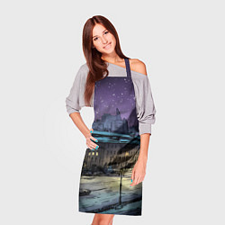 Фартук кулинарный Ночь в новогодней Москве, цвет: 3D-принт — фото 2