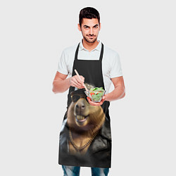 Фартук кулинарный Капибара в бейсболке, цвет: 3D-принт — фото 2
