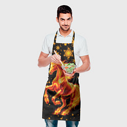 Фартук кулинарный Пылающая лошадь, цвет: 3D-принт — фото 2