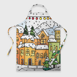 Фартук кулинарный Новогодний снегопад, цвет: 3D-принт