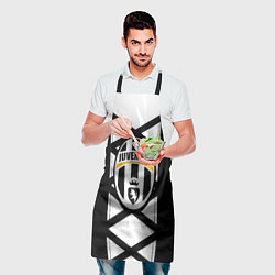 Фартук кулинарный Ювентус геометрия полосы линии, цвет: 3D-принт — фото 2