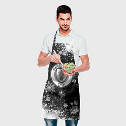 Фартук кулинарный Манчестер сити снежинки новый год, цвет: 3D-принт — фото 2