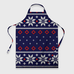Фартук кулинарный Вязаный новогодний узор, цвет: 3D-принт