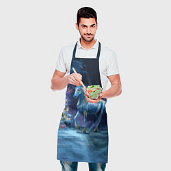 Фартук кулинарный Сияющая новогодняя лошадка, цвет: 3D-принт — фото 2