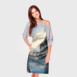 Фартук кулинарный Санкт-Петербург снежный день, цвет: 3D-принт — фото 2