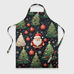 Фартук Новый год паттерн Дед мороз
