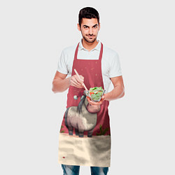 Фартук кулинарный Новогодняя лошадка с прищуренным взглядом, цвет: 3D-принт — фото 2