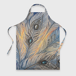 Фартук Синие перья с самоцветами