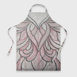 Фартук Нежно розовый орнамент из перьев