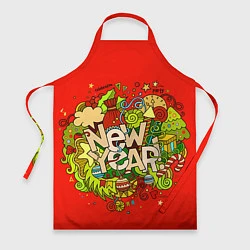 Фартук кулинарный New Year, цвет: 3D-принт