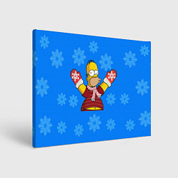 Холст прямоугольный Новогодний Гомер, цвет: 3D-принт