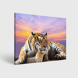 Холст прямоугольный Тигр на закате, цвет: 3D-принт