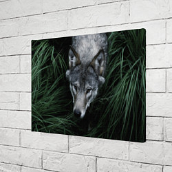 Холст прямоугольный Волк в траве, цвет: 3D-принт — фото 2