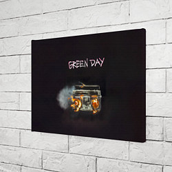 Холст прямоугольный Green Day магнитофон в огне, цвет: 3D-принт — фото 2