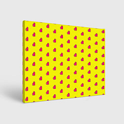 Холст прямоугольный 8 bit yellow love, цвет: 3D-принт